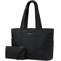 HKM-578963 Lightweight Puffer Laptop Tote Bag with Clutch Purse for 15.6 Inch Computers