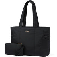 HKM-578963 Lightweight Puffer Laptop Tote Bag with Clutch Purse for 15.6 Inch Computers