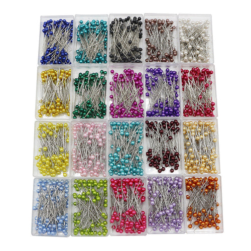HKM-579091 Colorful Pearl Needles Set for Embroidery – 38mm Candy Color Assortment (100pcs)