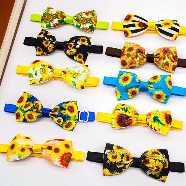 HKM-5791421 Sunflower Pet Bow Tie for Dogs ¨C Summer Floral Design in Various Colors