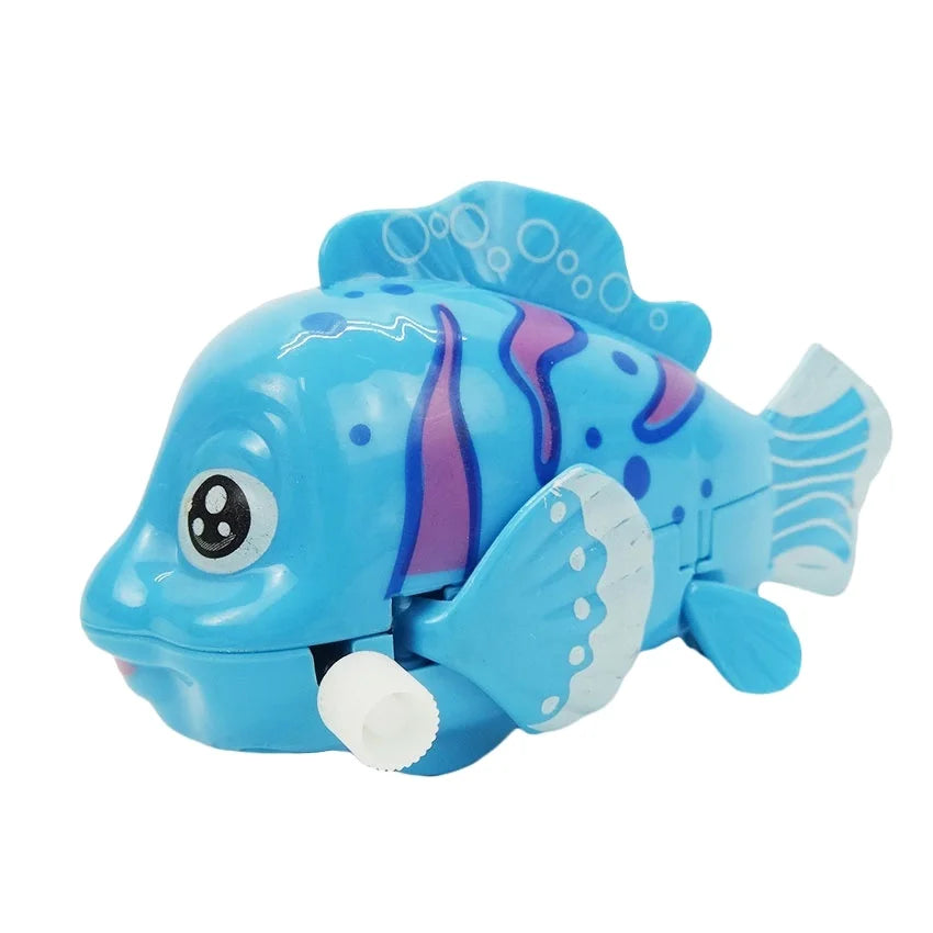 HKM-579219 Colorful Mini Wind-Up Clown Fish Toy for Kids Ages 2-7, Interactive Gliding Action