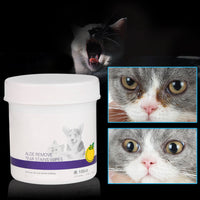 HKM-579347 Gentle Pet Eye Grooming Wipes for Dogs and Cats - 130 Natural Cotton Wet Wipes for Tear Stain Removal