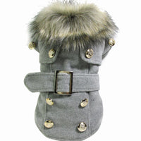 HKM-5793597 Luxury Warm Furry Jacket Coat for Pets - Wool Blend, Available in Various Colors and Sizes