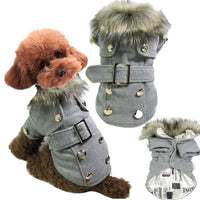 HKM-5793597 Luxury Warm Furry Jacket Coat for Pets - Wool Blend, Available in Various Colors and Sizes