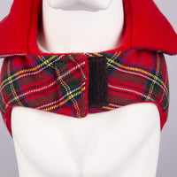 HKM-5793853 Red Plaid Dog Coat Warm Thickened Cotton Vest for Pets