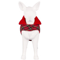 HKM-5793853 Red Plaid Dog Coat Warm Thickened Cotton Vest for Pets