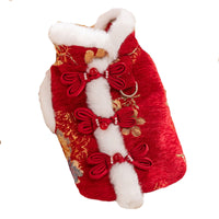 HKM-5793981 Festive Autumn Winter Fleece Two-Legged Coat for Small Dogs and Cats
