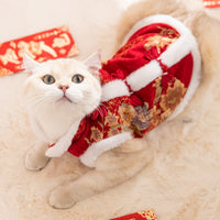 HKM-5793981 Festive Autumn Winter Fleece Two-Legged Coat for Small Dogs and Cats