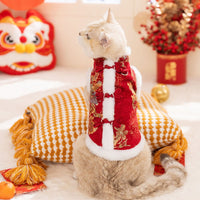 HKM-5793981 Festive Autumn Winter Fleece Two-Legged Coat for Small Dogs and Cats