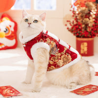 HKM-5793981 Festive Autumn Winter Fleece Two-Legged Coat for Small Dogs and Cats