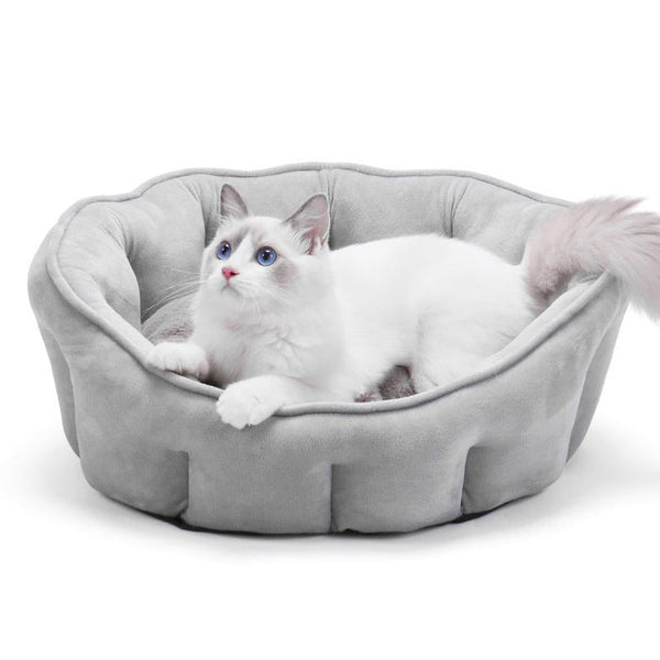 HKM-579411 Cozy Plush Cat Kennel with Hammock - Warm Winter Pet Bed, 46*46*23cm