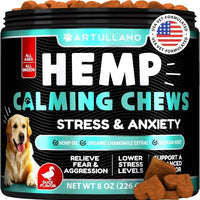 HKM-5795261 Hemp Calming Chews for Dogs - Anxiety Relief Treats with Natural Ingredients for Stress Reduction and Hip Support - 120 Count