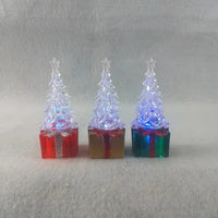 HKM-579539 Colorful Acrylic Christmas Tree Decorations in Red, Yellow, and Green