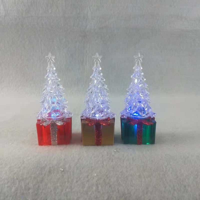 HKM-579539 Colorful Acrylic Christmas Tree Decorations in Red, Yellow, and Green