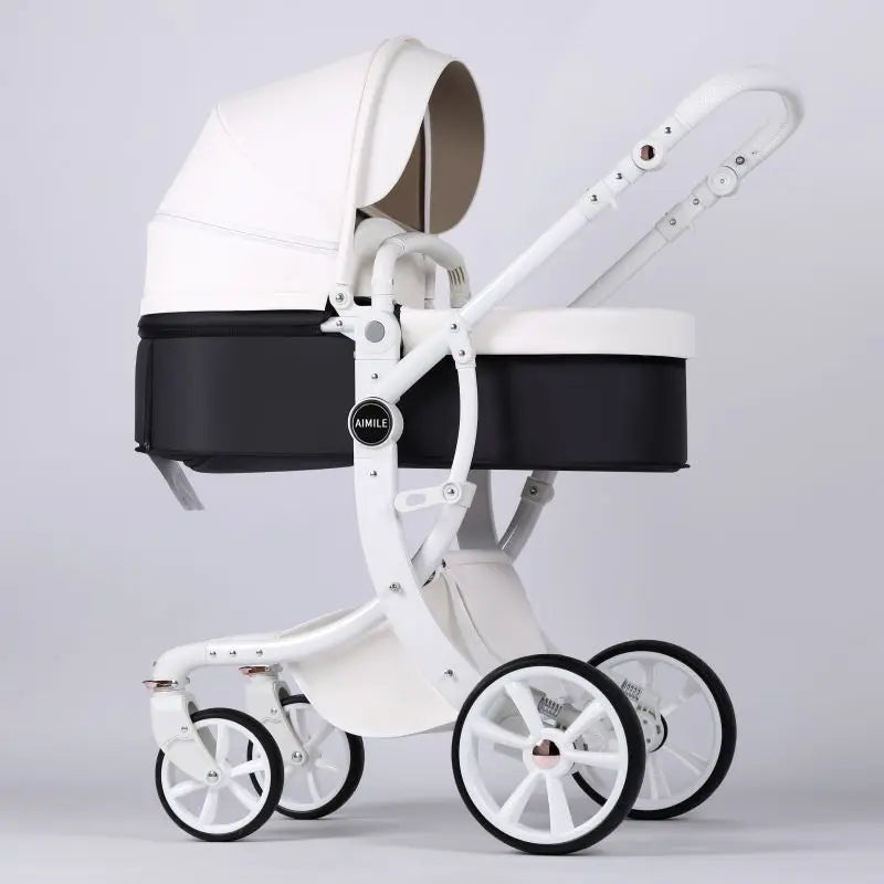 HKM-579603 Foldable Baby Stroller with Bassinet for Travel, Compact Design and Easy Transport