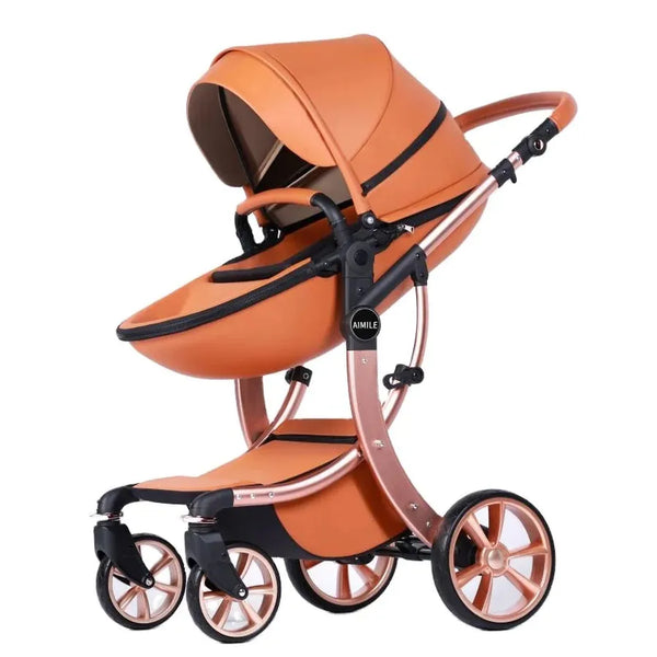 HKM-3579603 Foldable Baby Stroller with Bassinet Compact One-Second Fold 6061 Aluminum UV Canopy for Travel Newborn to 4 Years