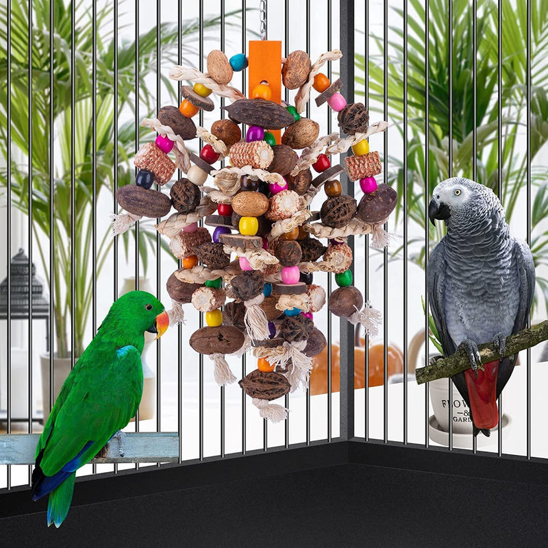 HKM-579667 Wooden Fruit Skewers for Large Parrots - Creative Nibbling Toy