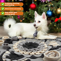 HKM-5797053 Flower Gray Sniffing Mat for Pets - Plush Slow Food Chew Pad