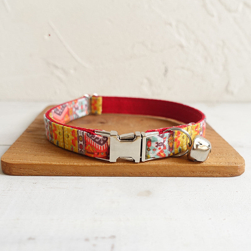 HKM-5797181 Adjustable Polyester Cat Collar with Bell - Stylish Daily Accessory