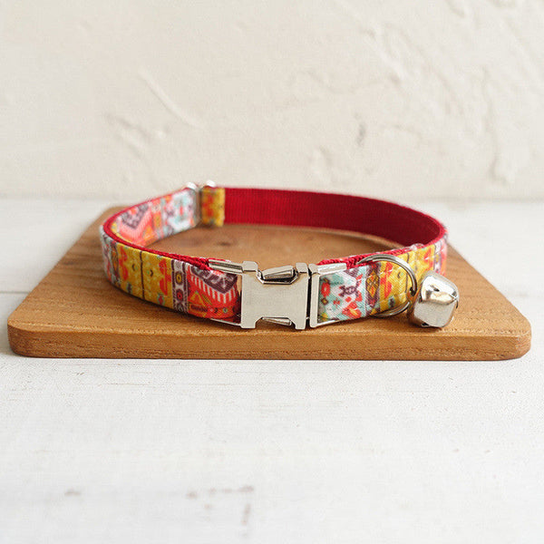 HKM-5797181 Adjustable Polyester Cat Collar with Bell - Stylish Daily Accessory