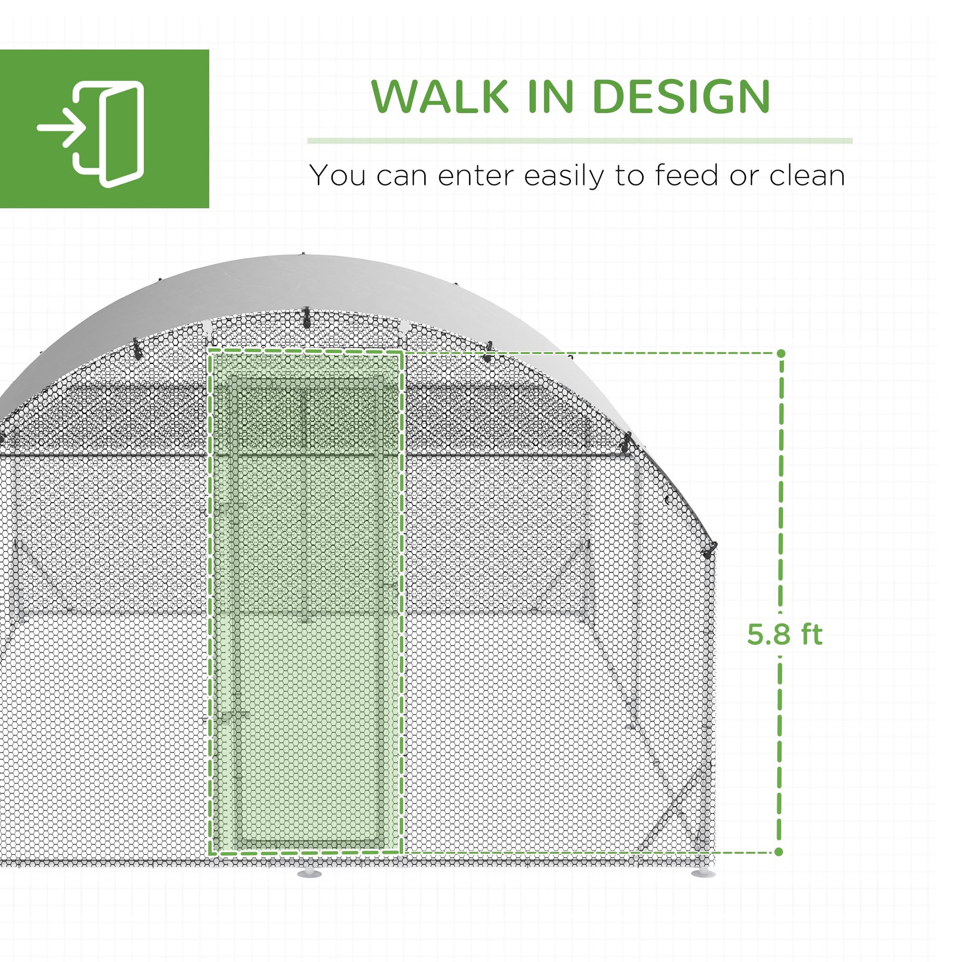 HKM-5798845 Large Outdoor Chicken Coop with Run, Waterproof and Anti-UV Cover for Poultry Protection