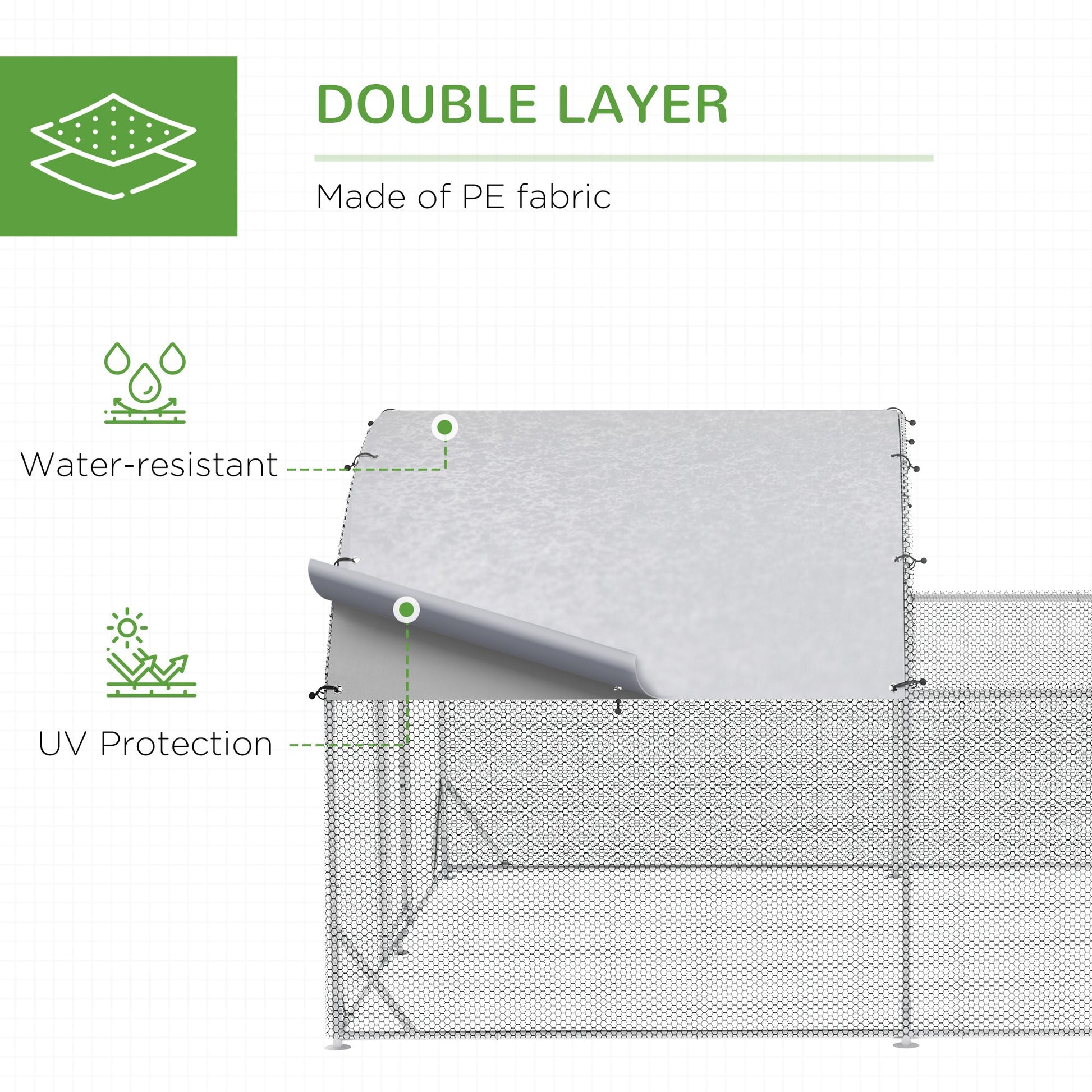 HKM-5798845 Large Outdoor Chicken Coop with Run, Waterproof and Anti-UV Cover for Poultry Protection