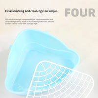 HKM-5798973 Triangular Pet Bunny Toilet in Multiple Colors: White, Yellow, Pink, Blue