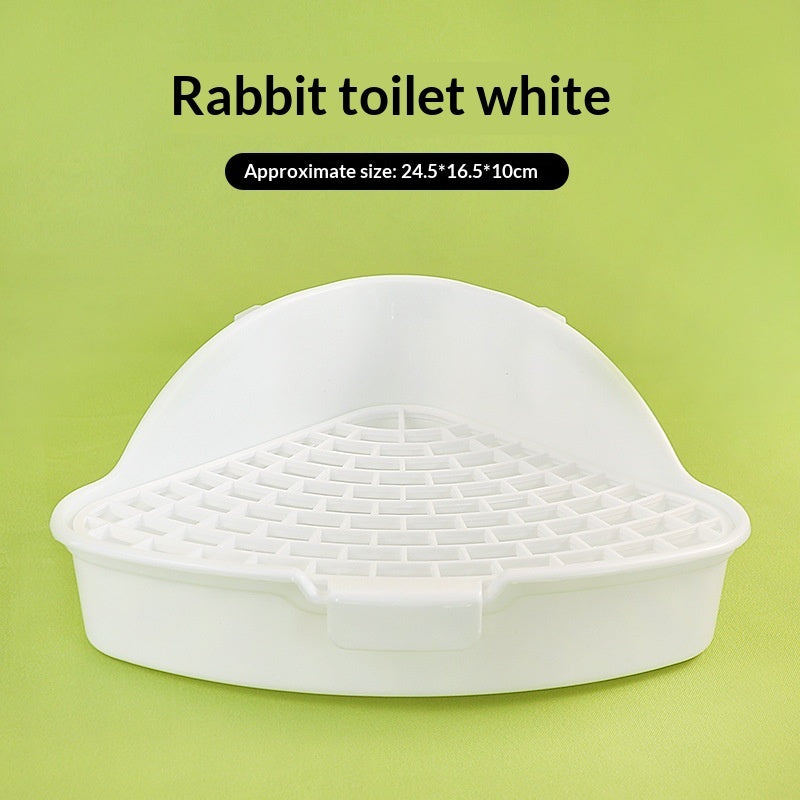 HKM-5798973 Triangular Pet Bunny Toilet in Multiple Colors: White, Yellow, Pink, Blue