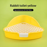 HKM-5798973 Triangular Pet Bunny Toilet in Multiple Colors: White, Yellow, Pink, Blue