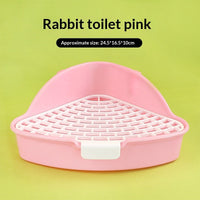 HKM-5798973 Triangular Pet Bunny Toilet in Multiple Colors: White, Yellow, Pink, Blue