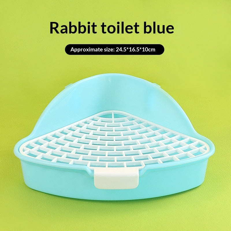 HKM-5798973 Triangular Pet Bunny Toilet in Multiple Colors: White, Yellow, Pink, Blue