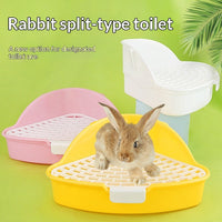 HKM-5798973 Triangular Pet Bunny Toilet in Multiple Colors: White, Yellow, Pink, Blue