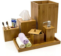 HKM-579987 Wooden Bathroom Accessory Set – Decorative Wood Bathroom Organisers in Custom Sizes