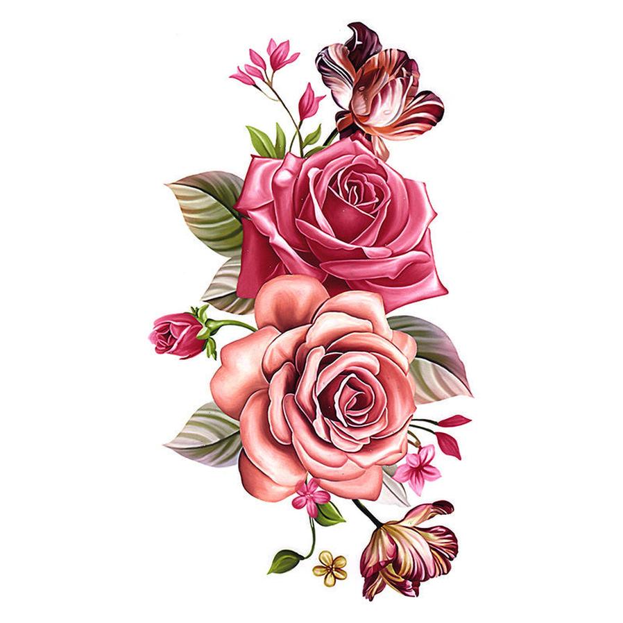 HKM-580051 Large Floral Temporary Body Tattoo - 21 cm x 14.8 cm