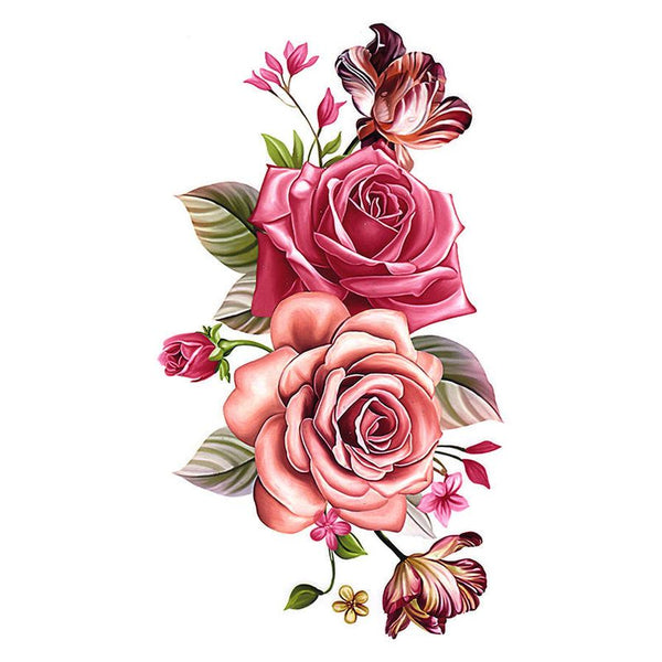 HKM-580051 Large Floral Temporary Body Tattoo - 21 cm x 14.8 cm