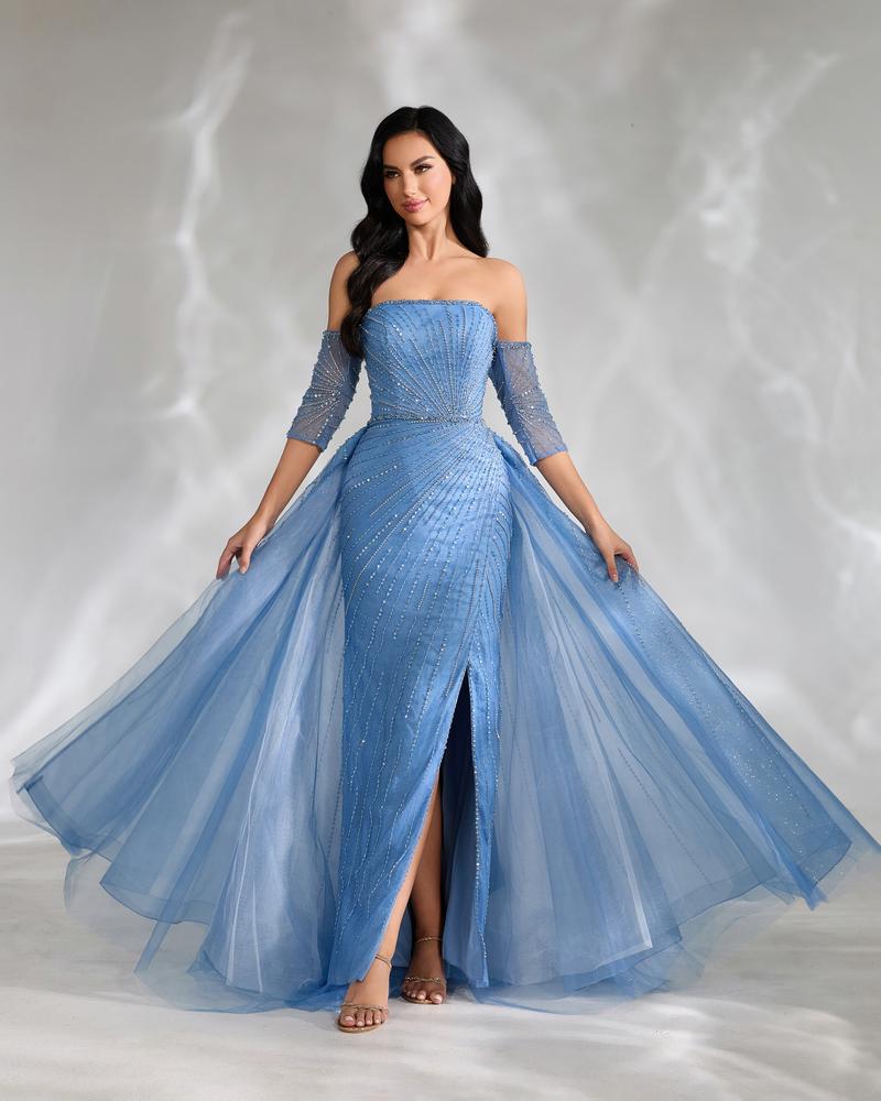 HKM-580115 Elegant Blue Women's Evening Gown - Style EZ25111