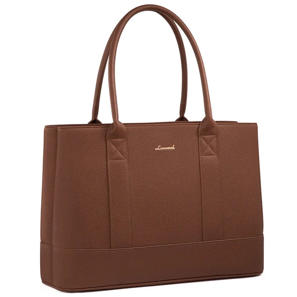HKM-580115 Stylish Soft Leather Laptop Tote Bag for Women, 17-inch Office Briefcase and Shoulder Purse