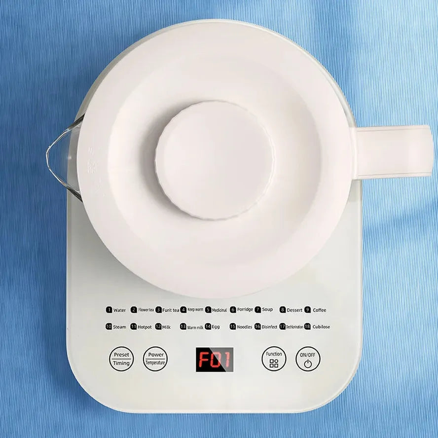 HKM-580179 Smart Electric Glass Kettle with Tea Infuser - 800W High Borosilicate Glass, Ideal for Liquid Heating and Tea Brewing