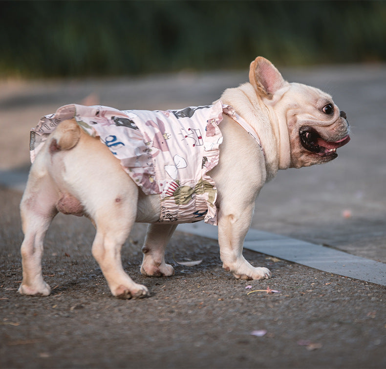HKM-5802557 Cute Pink Cotton Dog Skirt for Small and Medium Dogs and Cats, Available in Multiple Sizes