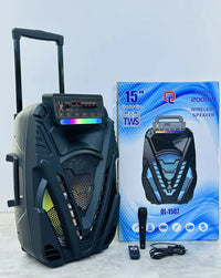 HKM-580563 15 Inch Portable Trolley Speaker with Wireless Sound and Subwoofer