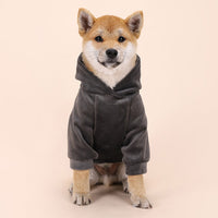 HKM-5806013 Warm Velvet Dog Sweater for Small and Medium Dogs - Casual Autumn and Winter Clothing in Navy Blue and Dark Gray