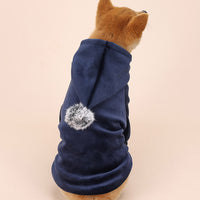 HKM-5806013 Warm Velvet Dog Sweater for Small and Medium Dogs - Casual Autumn and Winter Clothing in Navy Blue and Dark Gray