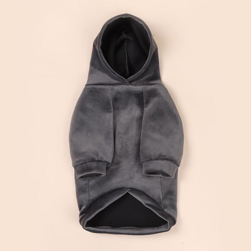HKM-5806013 Warm Velvet Dog Sweater for Small and Medium Dogs - Casual Autumn and Winter Clothing in Navy Blue and Dark Gray