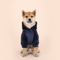 HKM-5806013 Warm Velvet Dog Sweater for Small and Medium Dogs - Casual Autumn and Winter Clothing in Navy Blue and Dark Gray