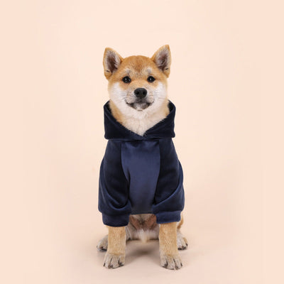 HKM-5806013 Warm Velvet Dog Sweater for Small and Medium Dogs - Casual Autumn and Winter Clothing in Navy Blue and Dark Gray