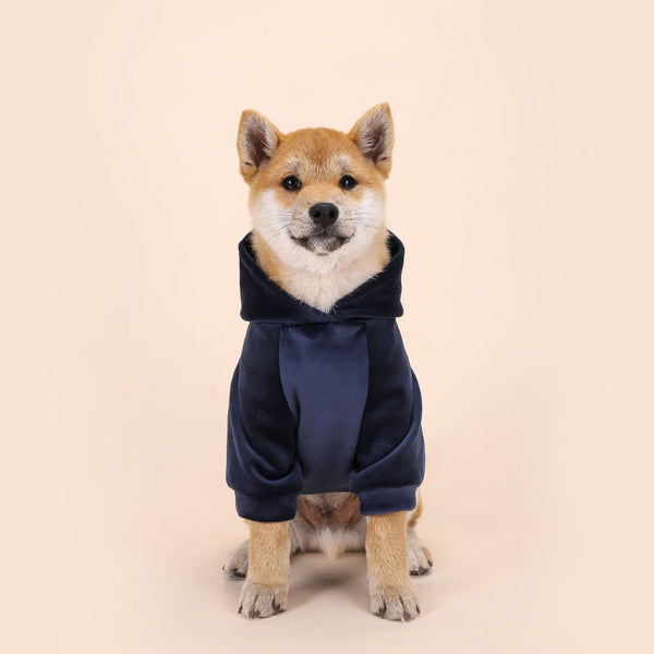 HKM-5806013 Warm Velvet Dog Sweater for Small and Medium Dogs - Casual Autumn and Winter Clothing in Navy Blue and Dark Gray