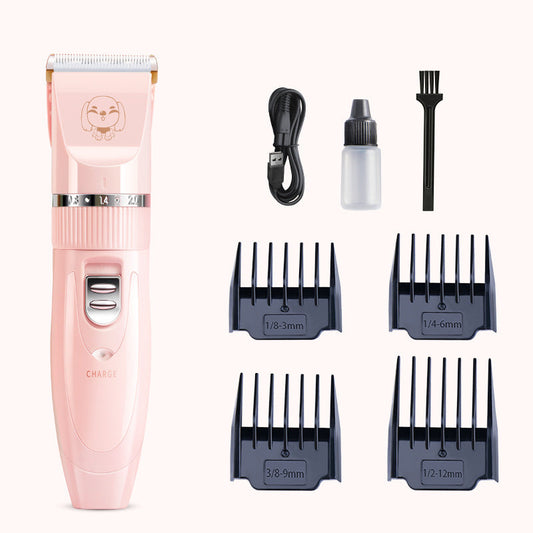 HKM-5806525 Pet Wireless Charging Grooming Hair Trimmer Set - Low Noise, Washable Head, 5 Adjustable Trimming Bits