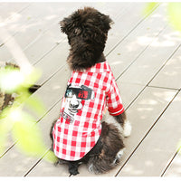 HKM-5807293 Red and White Plaid Cotton Leisure T-Shirt for Summer