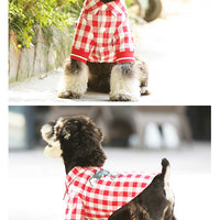HKM-5807293 Red and White Plaid Cotton Leisure T-Shirt for Summer