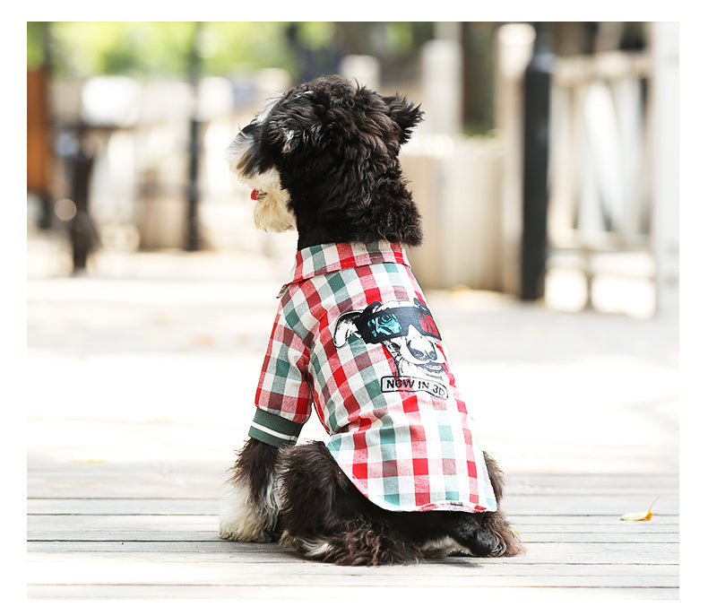 HKM-5807293 Red and White Plaid Cotton Leisure T-Shirt for Summer